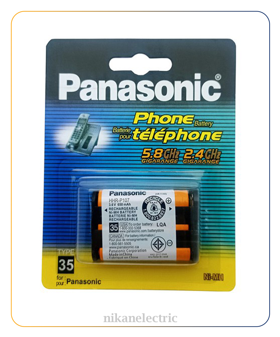 باتری تلفن بیسیم پاناسونیک مدل P107 باتری تلفن بیسیم پاناسونیک مدل P107 - تصویر 1